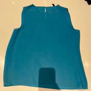Theory silk sleeveless shell size small blue : turquoise